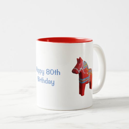 80e geboorte-koffie-Mok Tweekleurige Koffiemok (Voorkant rechts)