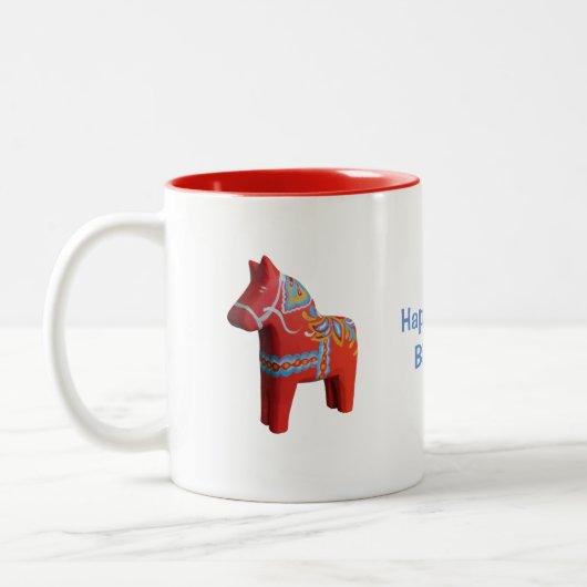 80e geboorte-koffie-Mok Tweekleurige Koffiemok (Links)