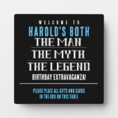 80e geboorte Man Myth Legend Table Sign Fotoplaat (Voorkant)