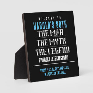 80e geboorte Man Myth Legend Table Sign Fotoplaat