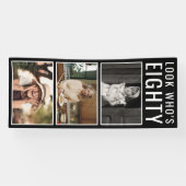 80e geboortedag foto-banner spandoek (Horizontaal)