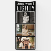 80e geboortedag foto-banner spandoek (Verticaal)