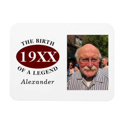 80e geboortedag foto foto foto geboortedatum legge magneet (Horizontaal)