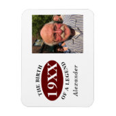 80e geboortedag foto foto foto geboortedatum legge magneet (Verticaal)