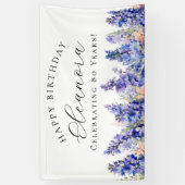 80e Gelukkige Verjaardag Banner Blauw Juli Geboort (Verticaal)