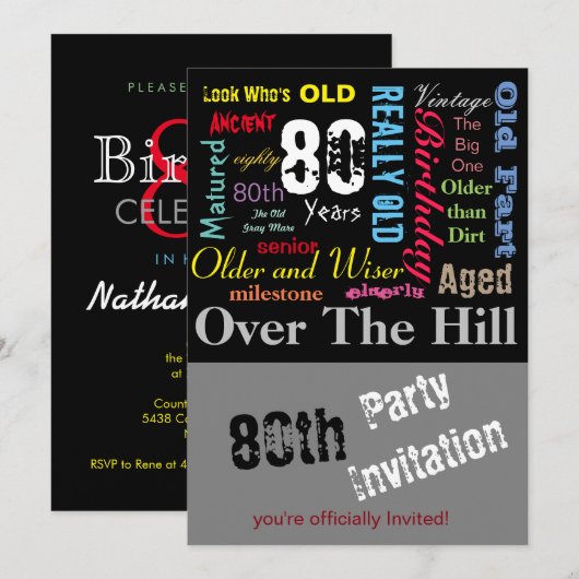 80e gelukkige verjaardag in een Graffiti-stijl Kaart (Voorkant / Achterkant)