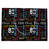 80e gelukkige verjaardag in een Graffiti-stijl Large Cadeautasje (Achterkant)