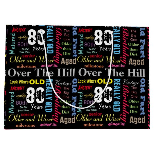 80e gelukkige verjaardag in een Graffiti-stijl Large Cadeautasje (Achterkant)