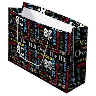 80e gelukkige verjaardag in een Graffiti-stijl Large Cadeautasje