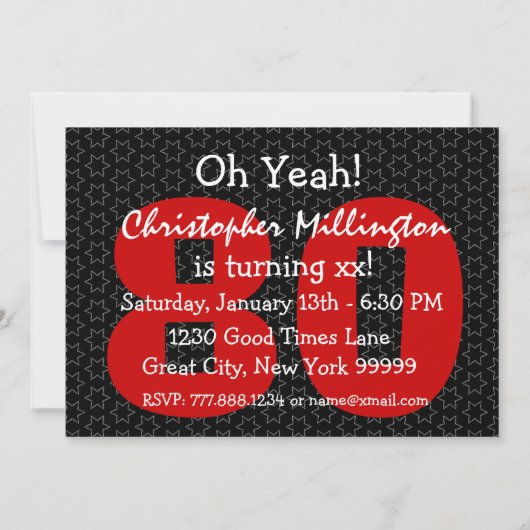 80e gemene tekst op jaarbasis voor hem A01 Kaart (Achterkant)