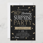80e Glitter Confetti Surprise Party Invitation Kaart (Voorkant)