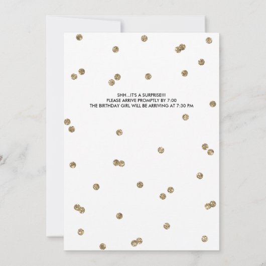 80e Glitter Confetti Surprise Party Invitation Kaart (Achterkant)