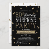 80e Glitter Confetti Surprise Party Invitation Kaart (Voorkant / Achterkant)