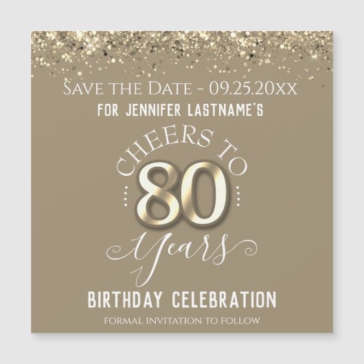 80e gouddag Sparen de Datum Magnet (Voorkant)