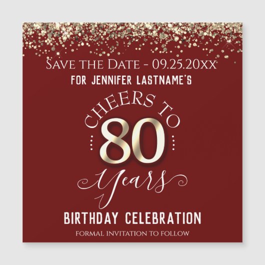 80e gouddag Sparen de Datum Magnet (Voorkant)