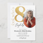 80e gouddag uitnodiging met foto (Voorkant)