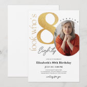 80e gouddag uitnodiging met foto (Voorkant / Achterkant)