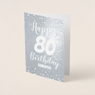 80e Happy Birthday Custom Folie Kaart