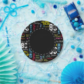 80e Happy BIrthday in een graffiti-stijl Papieren Bordje (Feest)