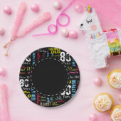 80e Happy BIrthday in een graffiti-stijl Papieren Bordje (Feest)