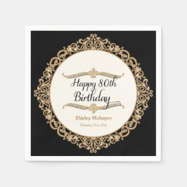 80e Happy Birthday Party Celebration Round Decor Servetten