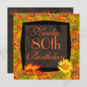 80e HERFST VERJAARDAGSUITNODIGINGEN Kaart (Voorkant / Achterkant)