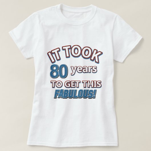 80e jaar verjaardag design t-shirt (Design voorkant)