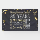 80e jaarbanner - 80 jaar in uren en seconden spandoek (Horizontaal)