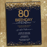 80e jaarlijkse uitnodiging tot inschrijving op de<br><div class="desc">Elegant Faux Gold glitter met de scherpende confetti hoogtepunten op de boven- en ondergrens. Alle tekst kan worden aangepast en kan eenvoudig worden gewijzigd voor uw eigen wensen. Geweldig elegante sjabloon voor 80ste verjaardag.</div>