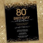 80e jaarlijkse uitnodiging tot inschrijving op de<br><div class="desc">Elegant Faux Gold glitter met de scherpende confetti hoogtepunten op de boven- en ondergrens. Alle tekst kan worden aangepast en kan eenvoudig worden gewijzigd voor uw eigen wensen. Geweldig elegante sjabloon voor 80ste verjaardag.</div>