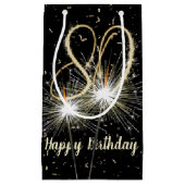 80e jaarsparkler op zwart klein cadeauzakje (Voorkant)
