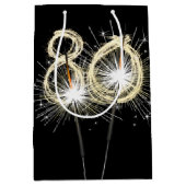 80e jaarsparklers op zwart medium cadeauzakje (Voorkant)