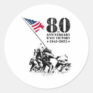 80e Jubileum 1945-2025 Veteranen 4 Ronde Sticker