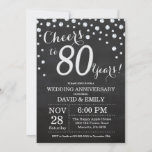 80e Jubileum Chalkboard Black Silver Kaart<br><div class="desc">80ste Jubileum Chalkboard Black en Silver Invitation. 80 Jubileum. Chalkboard Black en Silver Glitter Diamond Background Zilveren Confetti. Volwassen verjaardag. Vrouw of Man Man Birthday Party. Voor verdere aanpassing,  te klikken gelieve de knoop "van de Aanpassing het"en ons ontwerphulpmiddel te gebruiken om deze sjabloon te wijzigen.</div>