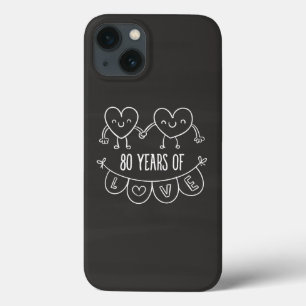 80e Jubileum Gift Chalk Hearts Case-Mate iPhone Case