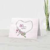 80e Jubileum Ribbon Heart Kaart (Voorkant)