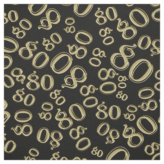 80e kool - nummer Pattern Gold en Black 80 Stof (Swatch)