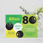 80e Lawn Bowls Barefoot Bowling Verjaardag Kaart (Staand voorkant)