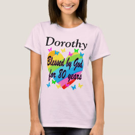 80E LIEFDE GEVULD GEPERSONALISEERDE VERJAARDAG T S T-SHIRT