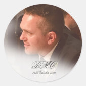 80e man verjaardag eenvoudige elegante foto poker ronde sticker (Voorkant)