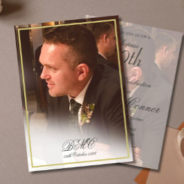 80e man verjaardag foto Elegant gouden Lijst Kaart