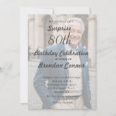 80e mannelijke verjaardag Eenvoudig Monogram Elega Kaart (Voorkant)