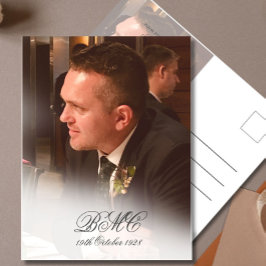 80e mannelijke verjaardag eenvoudige elegante foto briefkaart