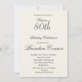 80e mannelijke verjaardag eenvoudige elegante pers kaart (Voorkant)