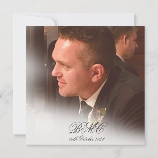 80e Mannelijke verjaardag Eenvoudige legante foto Kaart (Achterkant)