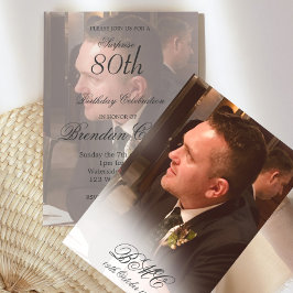 80e Mannelijke verjaardag Eenvoudige legante foto Kaart