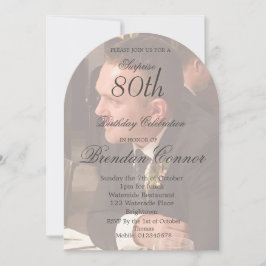 80e mannelijke verjaardag foto elegante boog kaart