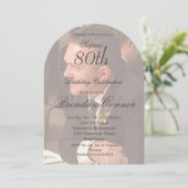 80e mannelijke verjaardag foto elegante boog kaart (Staand voorkant)