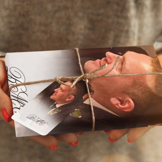 80e mannelijke verjaardag Monogram Eenvoudige foto Tissuepapier