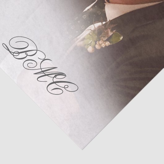 80e mannelijke verjaardag Monogram Eenvoudige foto Tissuepapier (Detail)